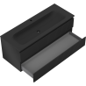 Mexen Rivel Badezimmerschrank 120 cm mit Waschbecken Vela, 2 Schubladen, geriffelt, schwarz matt - 91A20-12047-2-BFF71-W23M71