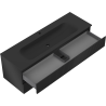Mexen Rivel Badezimmerschrank 140 cm mit Waschbecken Vela, 2 Schubladen, geriffelt, schwarz matt - 91A20-14047-2-BFF71-W23M71