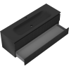 Mexen Rivel Badezimmerschrank 140 cm mit Waschbecken Vela, 2 Schubladen, geriffelt, schwarz matt - 91A20-14047-2-BFF71-W23M71