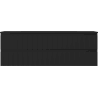 Mexen Rivel Badezimmerschrank 140 cm mit Waschbecken Vela, 2 Schubladen, geriffelt, schwarz matt - 91A20-14047-2-BFF71-W23M71