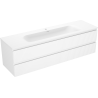 Mexen Rivel Badezimmermöbel 160 cm mit Waschbecken Vela, 2 Schubladen, geriffelt, weiß matt - 91A20-16047-2-BFF01-W23M01