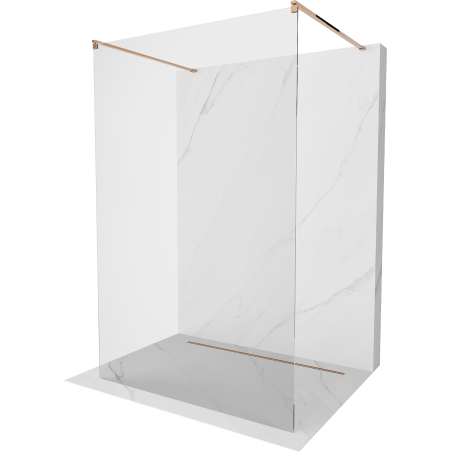 Mexen Kioto freistehende Duschwand 150 x 200 cm, transparent 8 mm, Roségold - 800-150-002-60-00