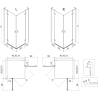 Mexen Mist-H L Duo Duschkabine, rechts öffnend, 75 x 100 cm, transparent, Chrom - 8A5L-075L-100P-01-00