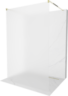 Mexen Kioto freistehende Duschwand 100 x 200 cm, matt 8 mm, gold - 800-100-002-50-30