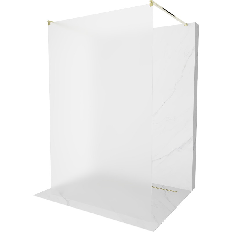 Mexen Kioto Freistehende Duschwand 110 x 200 cm, 8 mm mattiert, gold - 800-110-002-50-30