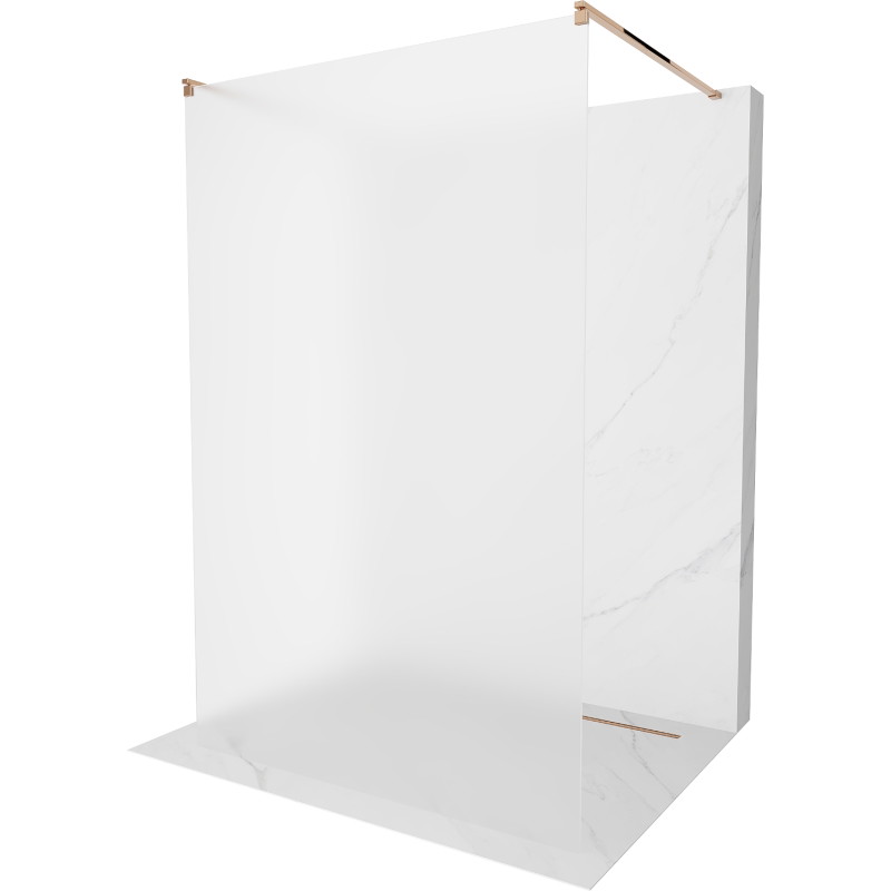 Mexen Kioto freistehende Duschwand 100 x 200 cm, Frost 8 mm, Roségold - 800-100-002-60-30