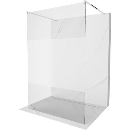 Mexen Kioto freistehende Duschwand 100 x 200 cm, transparent/gefroren 8 mm, chrom - 800-100-002-01-35
