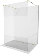 Mexen Kioto freistehende Duschwand 110 x 200 cm, transparent/frostig 8 mm, gold - 800-110-002-50-35
