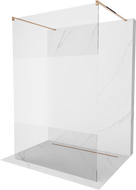 Mexen Kioto freistehende Duschwand 110 x 200 cm, transparent/Eisblumenglas 8 mm, Roségold - 800-110-002-60-35
