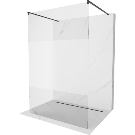 Mexen Kioto freistehende Duschwand 120 x 200 cm, transparent/matt 8 mm, schwarz - 800-120-002-70-35