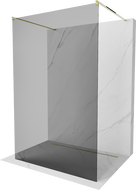 Mexen Kioto freistehende Duschwand 120 x 200 cm, Graphit 8 mm, Gold - 800-120-002-50-40