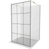Mexen Kioto freistehende Duschwand 100 x 200 cm, schwarzes Gitter 8 mm, gold - 800-100-002-50-77