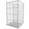 Mexen Kioto Freistehende Duschwand 100 x 200 cm, schwarzes Gitter 8 mm, Roségold - 800-100-002-60-77