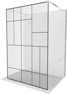 Mexen Kioto freistehende Duschwand 100 x 200 cm, schwarzes Muster 8 mm, Chrom - 800-100-002-01-78