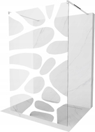 Mexen Kioto Freistehende Duschwand 100 x 200 cm, weiße Welle 8 mm, Chrom - 800-100-002-01-97