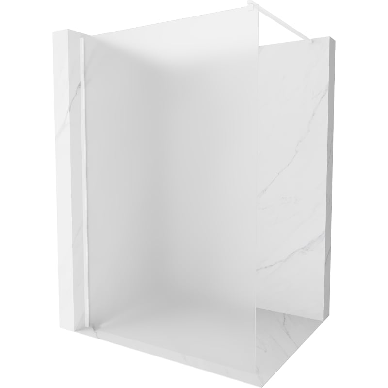 Mexen Kioto Duschwand Walk-in 100 x 200 cm, Frost 8 mm, Weiß - 800-100-101-20-30