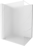 Mexen Kioto Duschwand Walk-in 120 x 200 cm, Milchglas 8 mm, weiß - 800-120-101-20-30