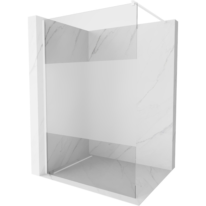 Mexen Kioto Walk-in Duschwand 110 x 200 cm, transparent/matt 8 mm, weiß - 800-110-101-20-35
