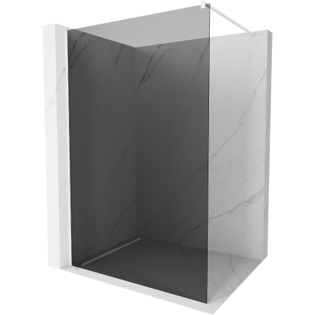 Mexen Kioto Duschwand Walk-in 100 x 200 cm, grafit 8 mm, weiß - 800-100-101-20-40