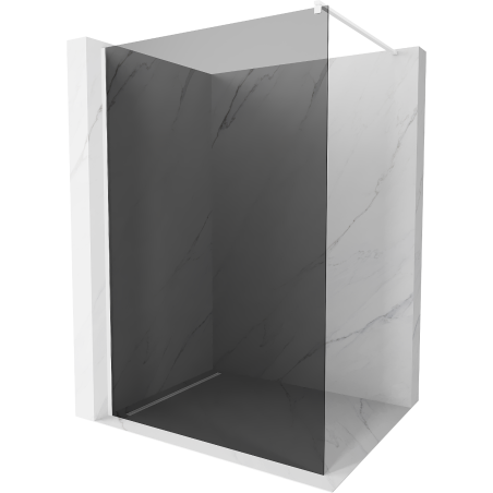 Mexen Kioto Duschwand Walk-in 110 x 200 cm, Graphit 8 mm, Weiß - 800-110-101-20-40
