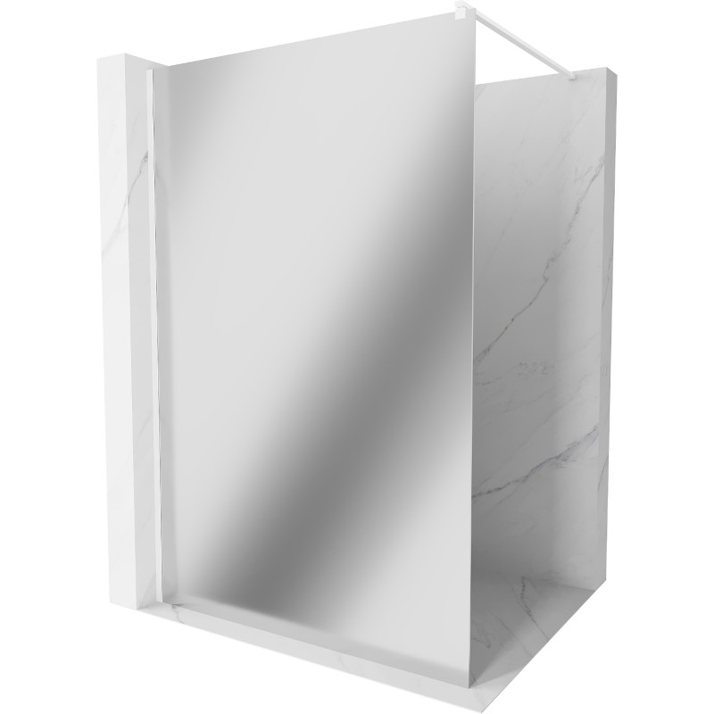 Mexen Kioto Duschewand Walk-in 90 x 200 cm, Spiegel 8 mm, weiß - 800-090-101-20-50