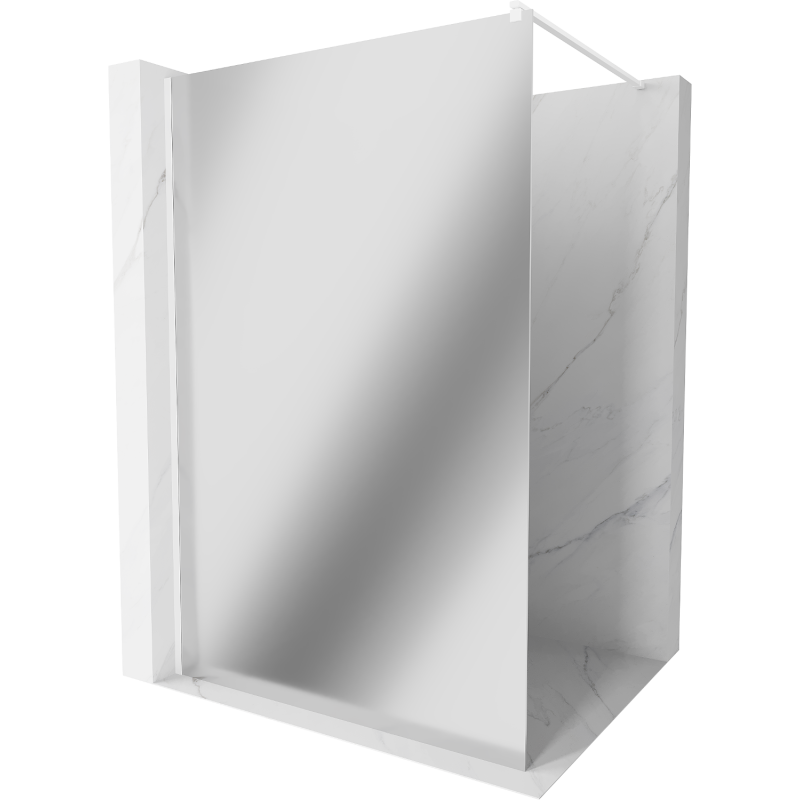 Mexen Kioto Duschwand Walk-in 120 x 200 cm, Spiegel 8 mm, weiß - 800-120-101-20-50