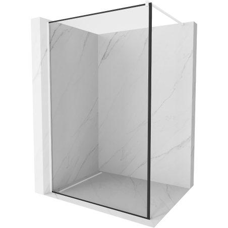 Mexen Kioto Duschwand Walk-in 90 x 200 cm, schwarzer Rahmen 8 mm, weiß - 800-090-101-20-70