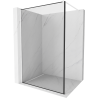 Mexen Kioto Duschwand Walk-in 90 x 200 cm, schwarzer Rahmen 8 mm, weiß - 800-090-101-20-70