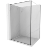 Mexen Kioto Duschwand Walk-in 100 x 200 cm, schwarzer Rahmen 8 mm, weiß - 800-100-101-20-70