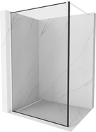 Mexen Kioto Duschwand Walk-in 110 x 200 cm, schwarzer Rahmen 8 mm, weiß - 800-110-101-20-70