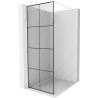 Mexen Kioto Duschwand Walk-in 70 x 200 cm, schwarzes Gitter 8 mm, weiß - 800-070-101-20-77