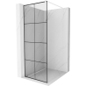 Mexen Kioto Duschwand Walk-in 80 x 200 cm, schwarzes Gitter 8 mm, weiß - 800-080-101-20-77