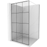 Mexen Kioto Walk-in Duschwand 100 x 200 cm, schwarzes Gitter 8 mm, weiß - 800-100-101-20-77