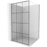 Mexen Kioto Duschwand Walk-in 120 x 200 cm, schwarzes Gitter 8 mm, weiß - 800-120-101-20-77