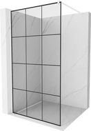 Mexen Kioto Duschwand Walk-in 120 x 200 cm, schwarzes Gitter 8 mm, weiß - 800-120-101-20-77
