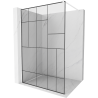 Mexen Kioto Duschwand Walk-in 70 x 200 cm, schwarzes Muster 8 mm, weiß - 800-070-101-20-78