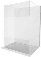 Mexen Kioto freistehende Duschwand 100 x 200 cm, transparent/matt 8 mm, weiß - 800-100-002-20-35
