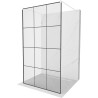 Mexen Kioto Freistehende Duschwand 120 x 200 cm, Schwarzes Gitter 8 mm, Weiß - 800-120-002-20-77