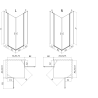 Mexen Mist Duo Duschkabine schwenkbar 80 x 70 cm, transparent, gebürstetes Kupfer - 8A4-080-070-65-00