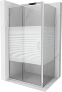 Mexen Apia Schiebedusche 95 x 90 cm, weiße Streifen, Chrom - 840-095-090-01-20