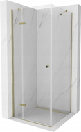 Mexen Roma Duschkabine schwenkbar 80 x 80 cm, transparent, gold - 854-080-080-50-00