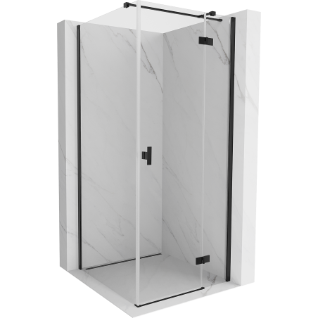 Mexen Mist-H T Duschkabine rechts angeschlagen 80 x 80 cm, transparent, schwarz - 8A5T-080-080-70-00-P