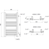 Mexen Ares seitlicher Badezimmerheizkörper 700 x 400 mm, 240 W, weiß - W102-0700-400-00-20-S