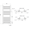 Mexen Ares seitlicher Badezimmerheizkörper 900 x 400 mm, 312 W, weiß - W102-0900-400-00-20-S
