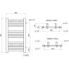 Mexen Mars Badezimmerheizkörper seitlich 700 x 400 mm, 238 W, schwarz - W110-0700-400-00-70-S