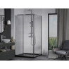 Mexen Apia Schiebedusche 90 x 90 cm, transparent, Chrom + Duschwanne Flat, schwarz - 840-090-090-01-00-4070