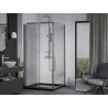 Mexen Apia Schiebedusche 90 x 90 cm, transparent, Chrom + Duschwanne Flat, schwarz - 840-090-090-01-00-4070