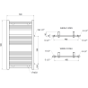 Mexen Mars Seitlicher Badheizkörper 900 x 500 mm, 370 W, weiß - W110-0900-500-00-20-S