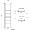 Mexen Bolt Badezimmerheizkörper 1000 x 300 mm, 197 W, weiß - W126-1000-300-00-20