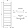 Mexen Bolt Badheizkörper 1200 x 400 mm, 220 W, Chrom - W126-1200-400-00-01
